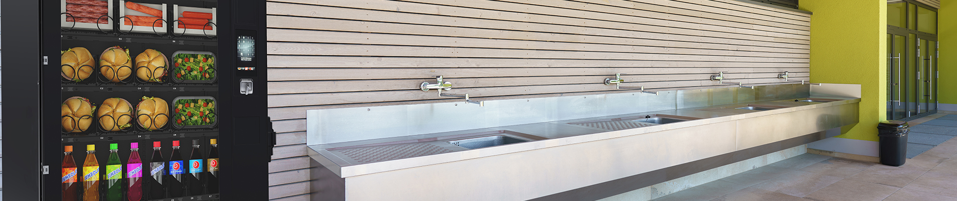 Ein Automat auf einem Campingplatz