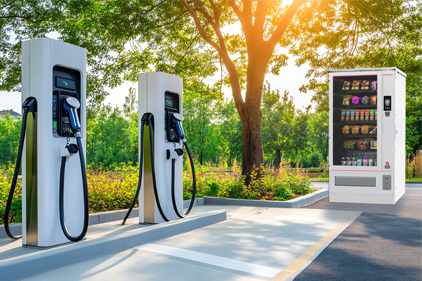 Ein Automat an einer Ladestation für Elektrofahrzeuge