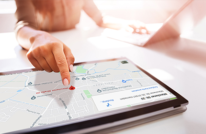 Ein Tablet mit einer Karte